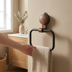 Walnut Towel Ring for Damage-Free Mounting