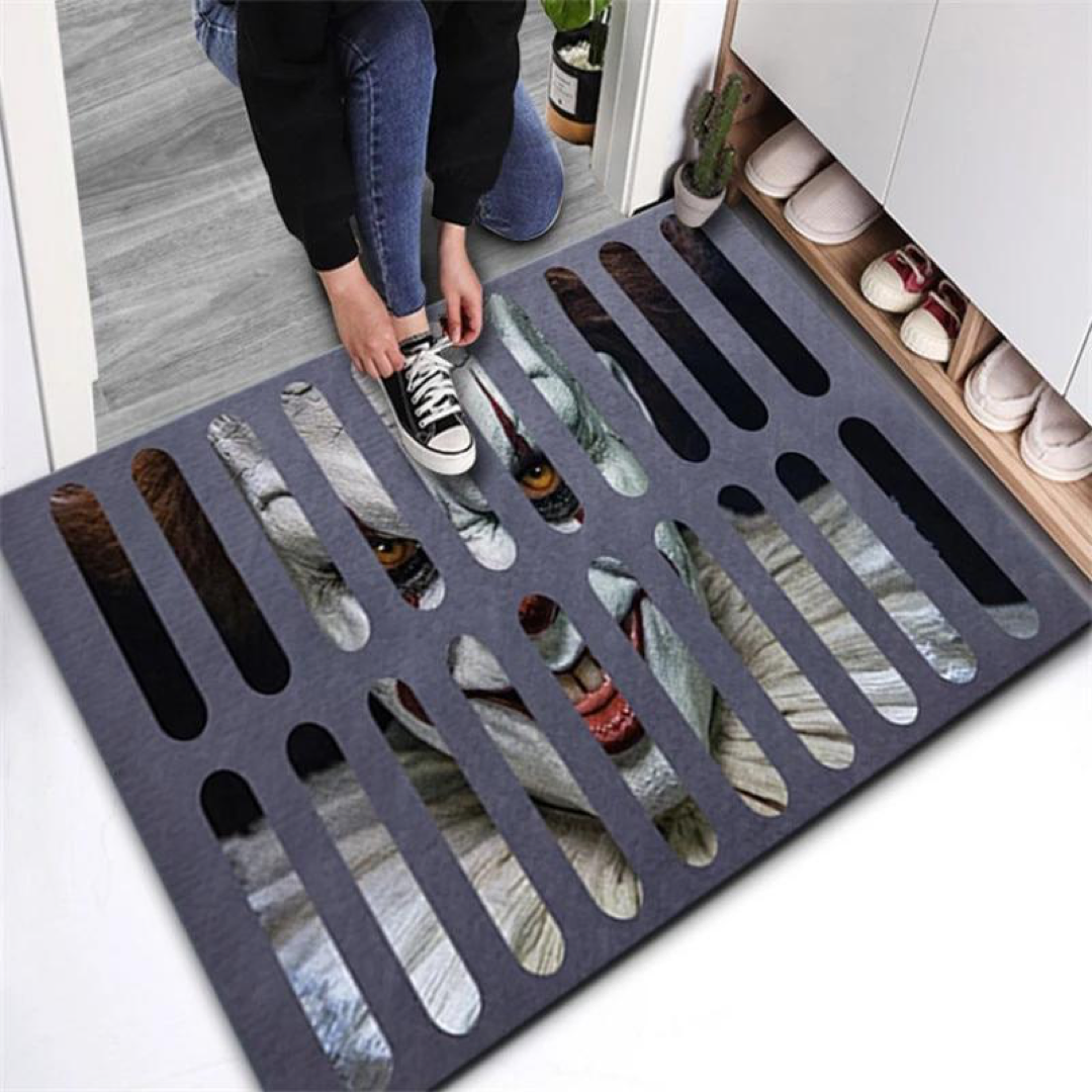 Clown Vortex Doormat With Non-Slip Grip