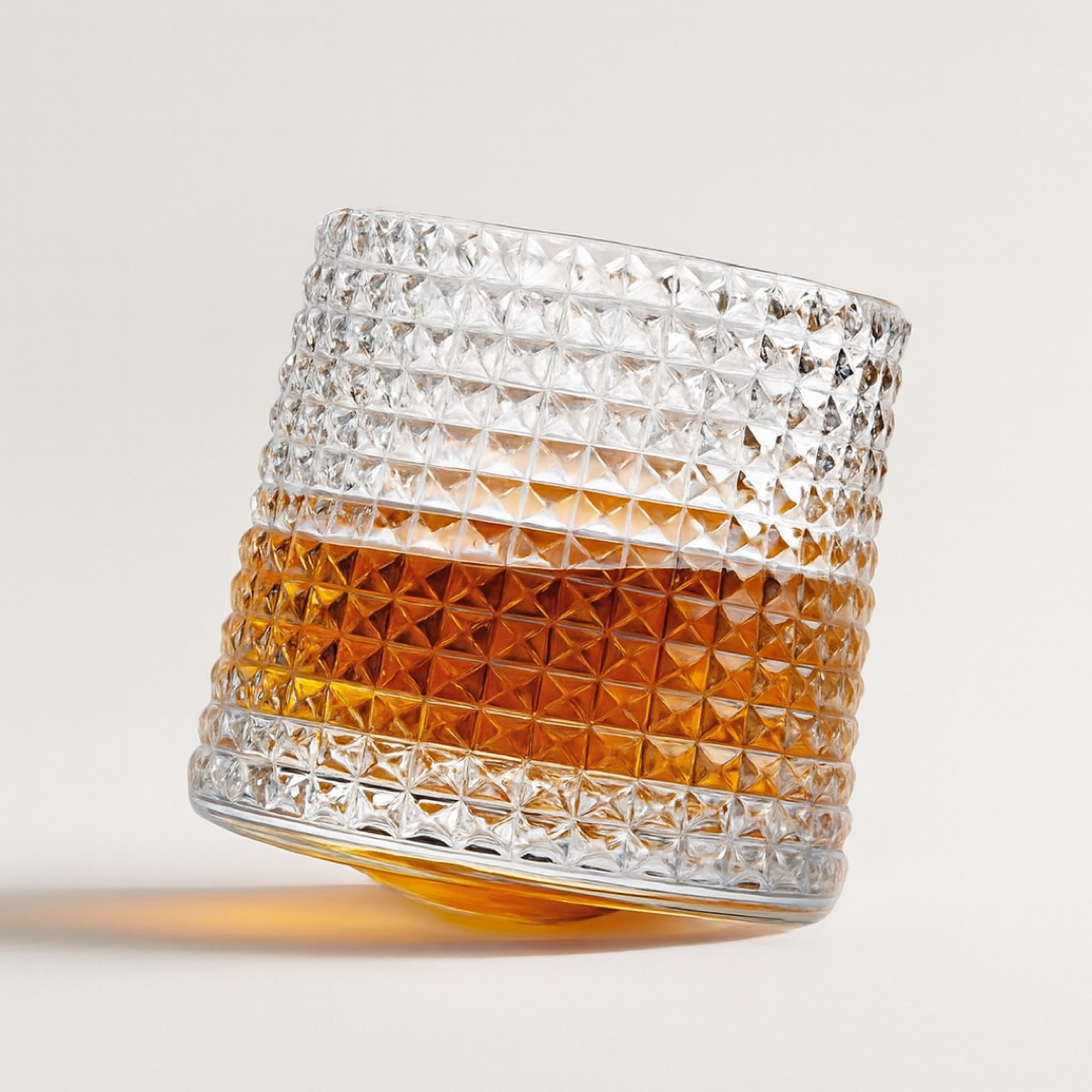 Crystal Swirl Whiskey Glasses for Fuller Flavor
