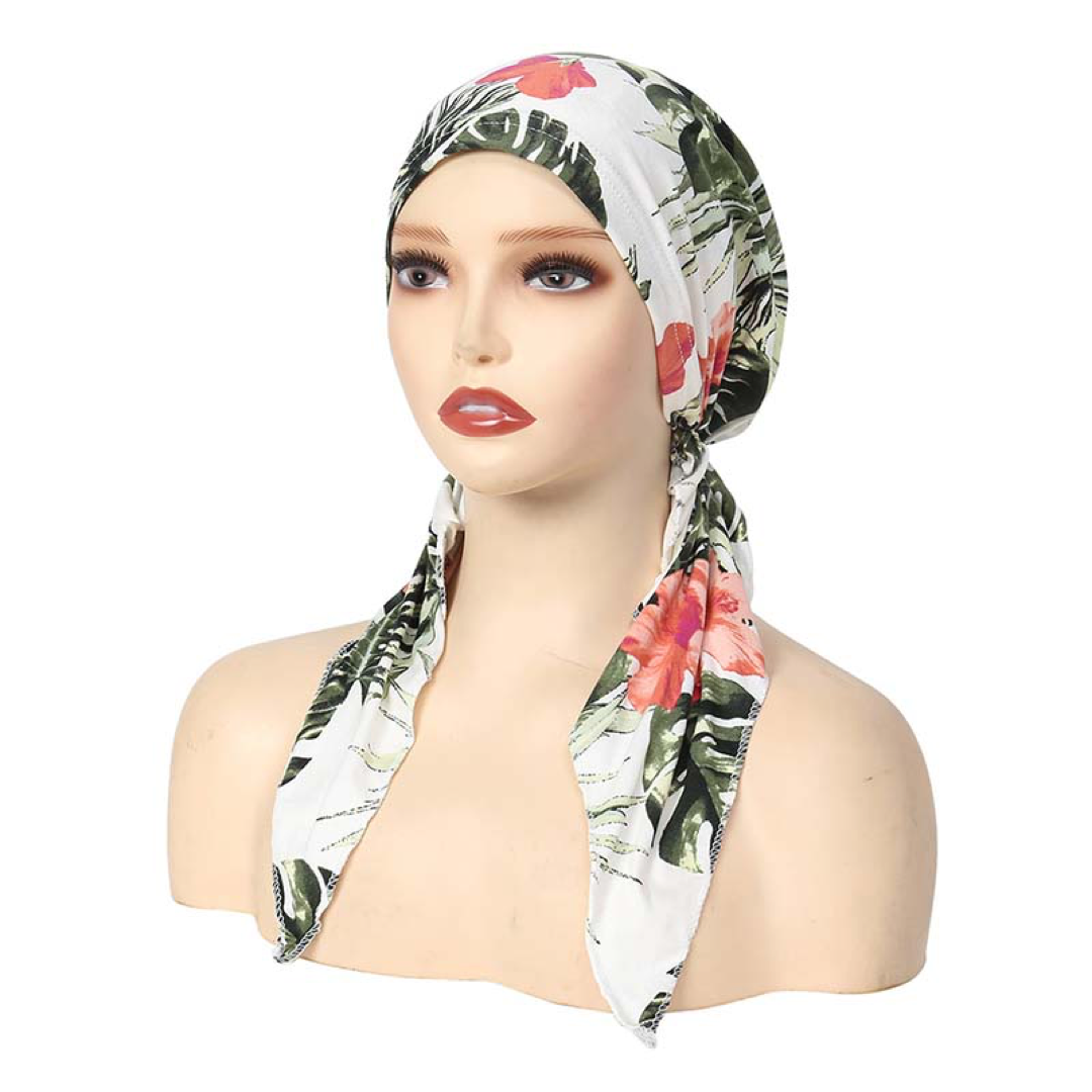 Floral Slip-On Turban for Easy Styling
