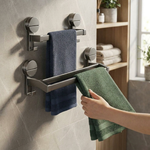Double-Bar Towel Rack for Drill-Free Storage