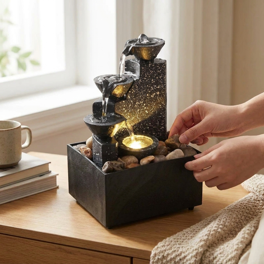 Three-Tier Tabletop Fountain for Calming Spaces
