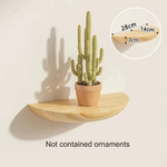 Semicircle Wood Wall Shelf for Space-Saving Display