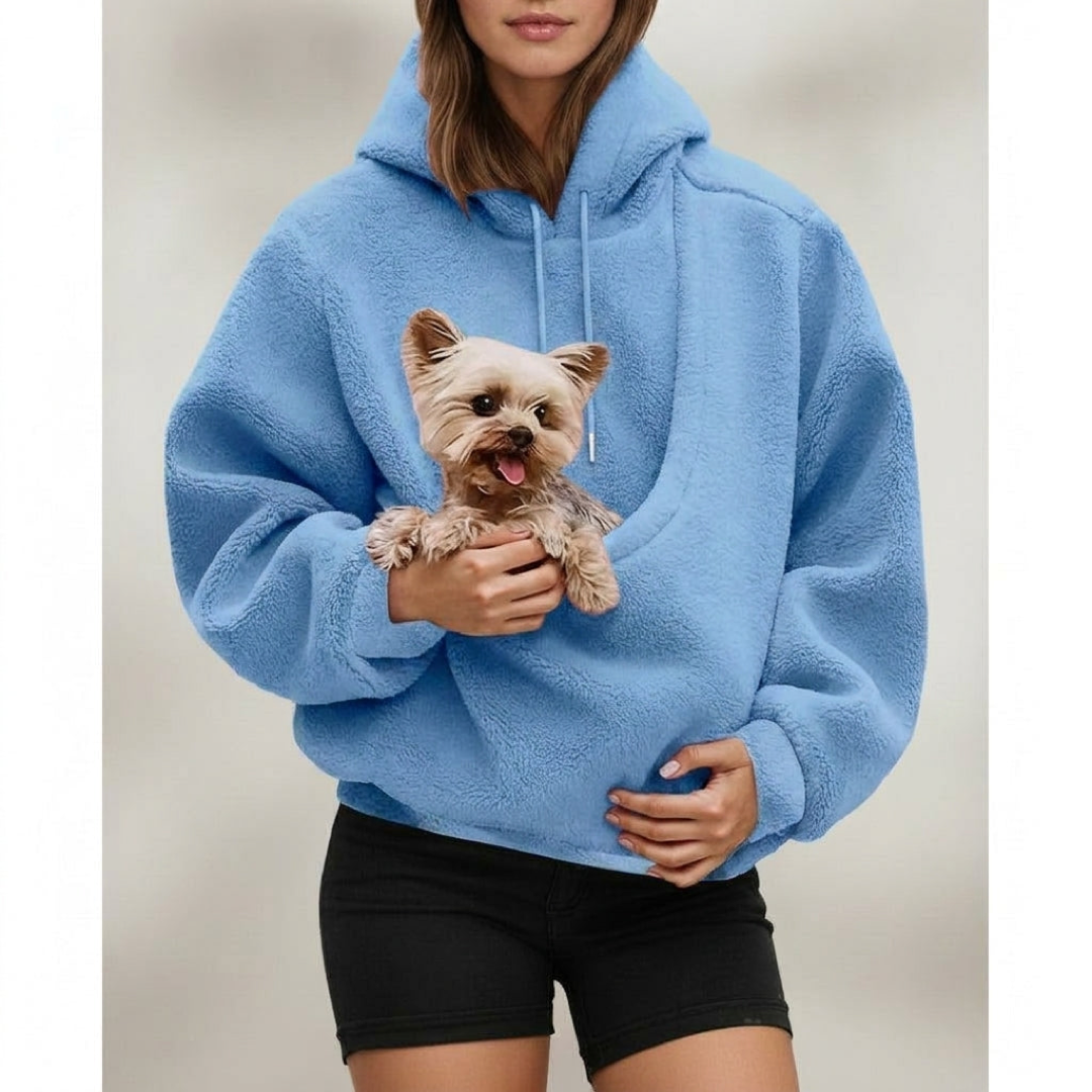 Cozy Pouch Hoodie for Hands-Free Pet Carrying