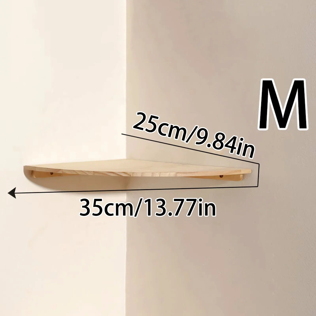 Solid Pine Corner Shelf for Space-Saving Storage