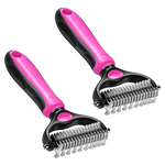 Dual-Sided Pet Rake for Less Shedding
