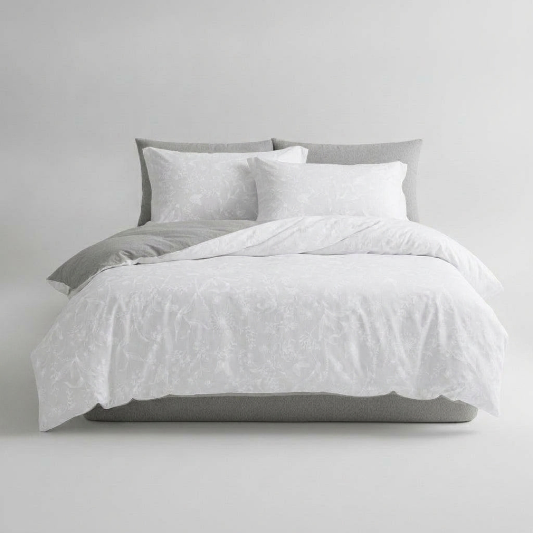 Botanical Cotton Duvet Set for Cooler Sleep