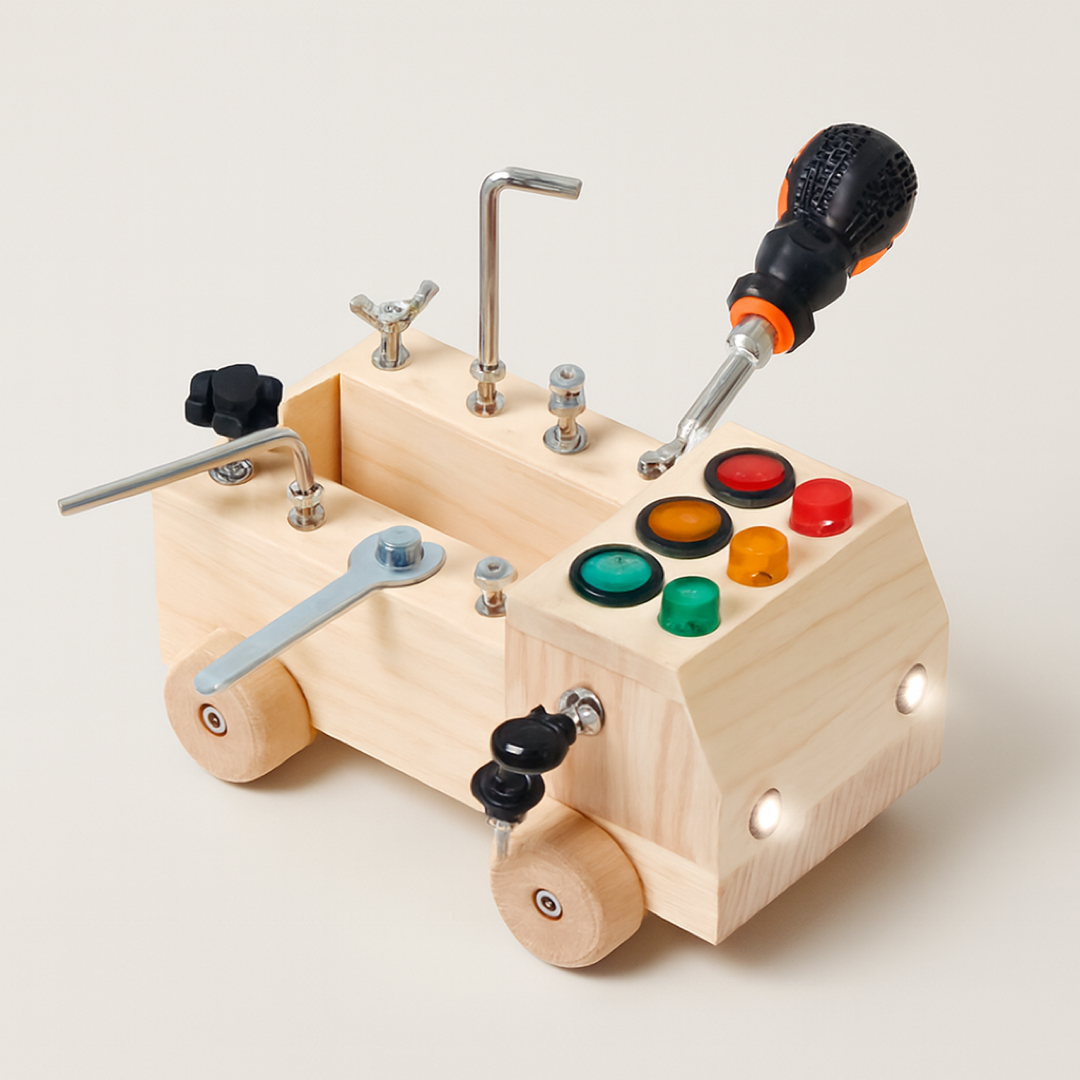 Hands-On Busy Board for Skill-Building Play
