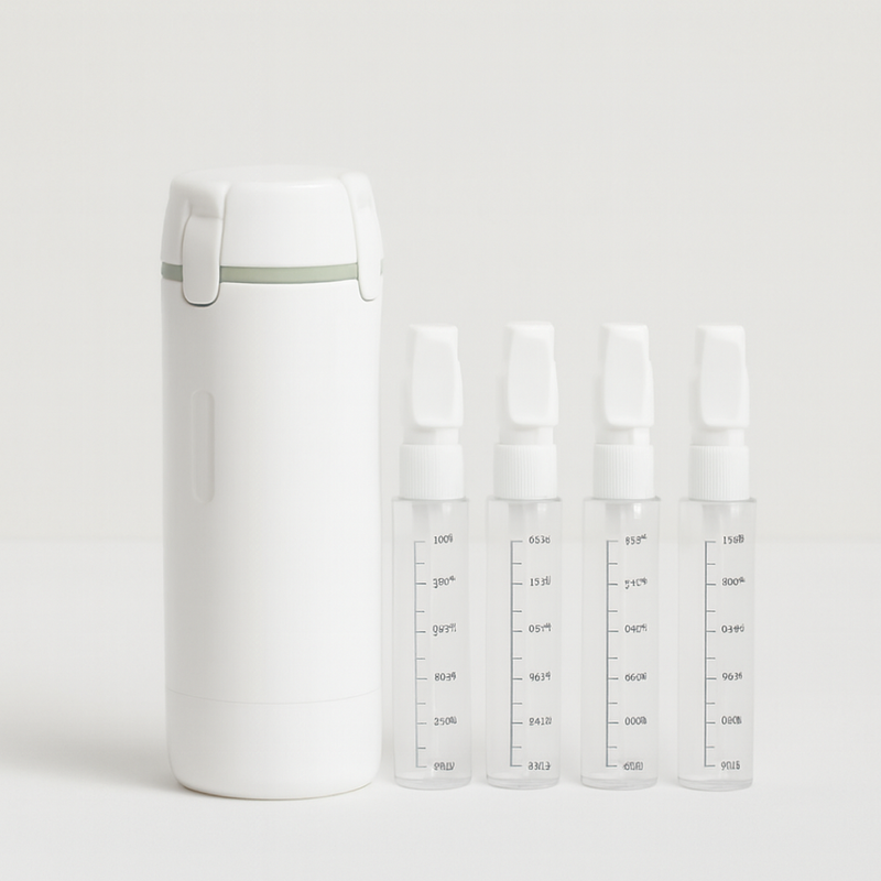Four-Chamber Travel Bottle for Spill-Free Packing