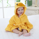 Critter Hood Baby Bathrobe for Cozy Drying