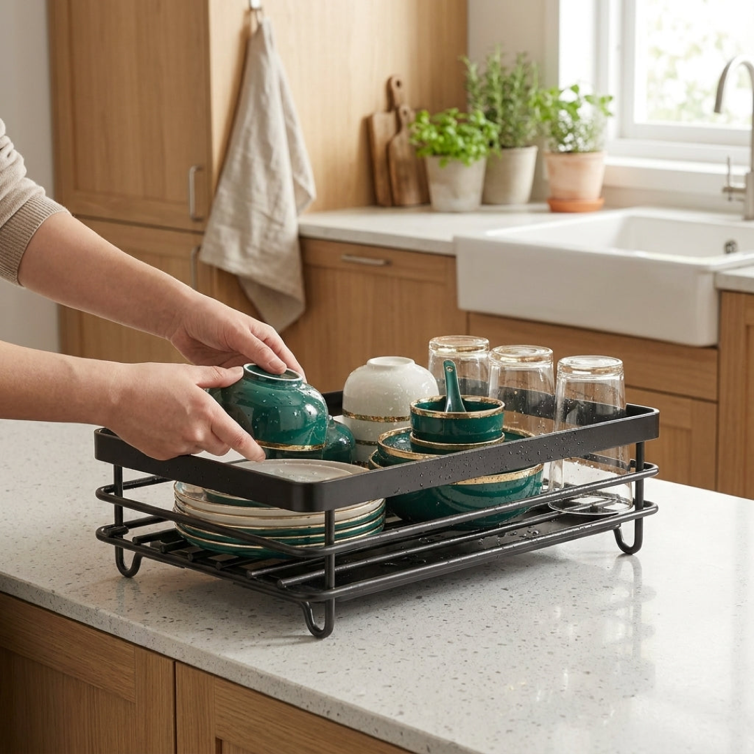 Collapsible Dish Drainer for Clutter-Free Counters