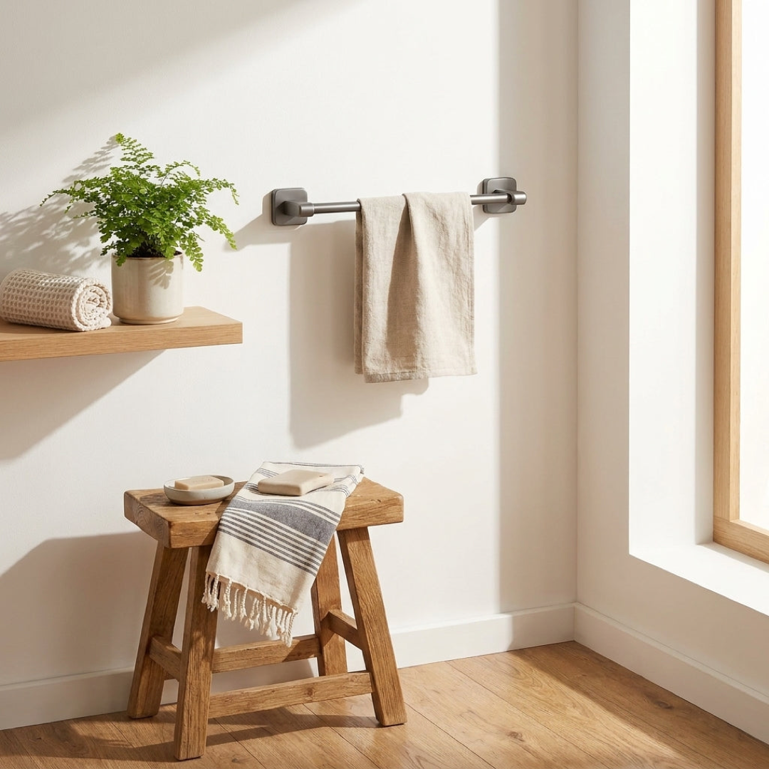 Adhesive Aluminum Towel Bar for Drill-Free Setup