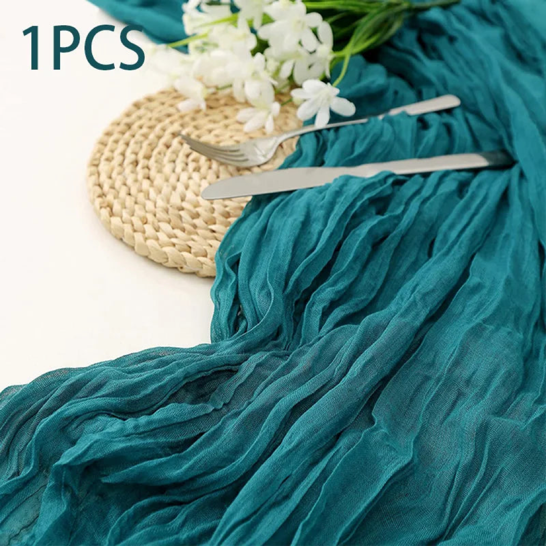 Flowing Gauze Table Runner for Effortless Elegance