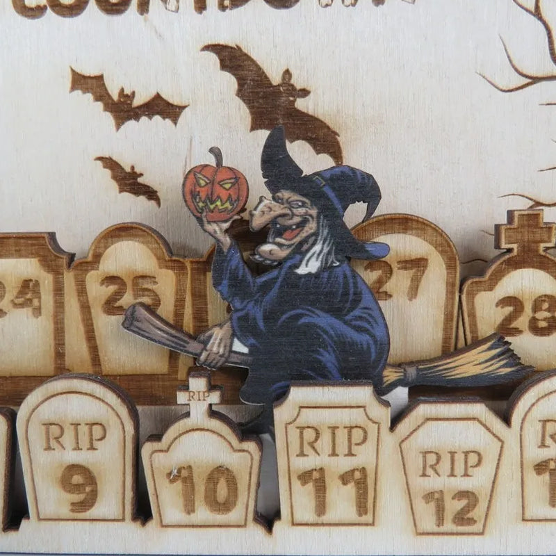 Wooden Halloween Countdown Calendar for Festive Fun