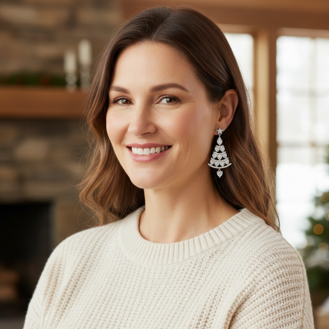 Sparkling Christmas Tree Earrings For Festive Style