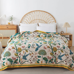 Floral Cotton Coverlet for Cool Summer Comfort