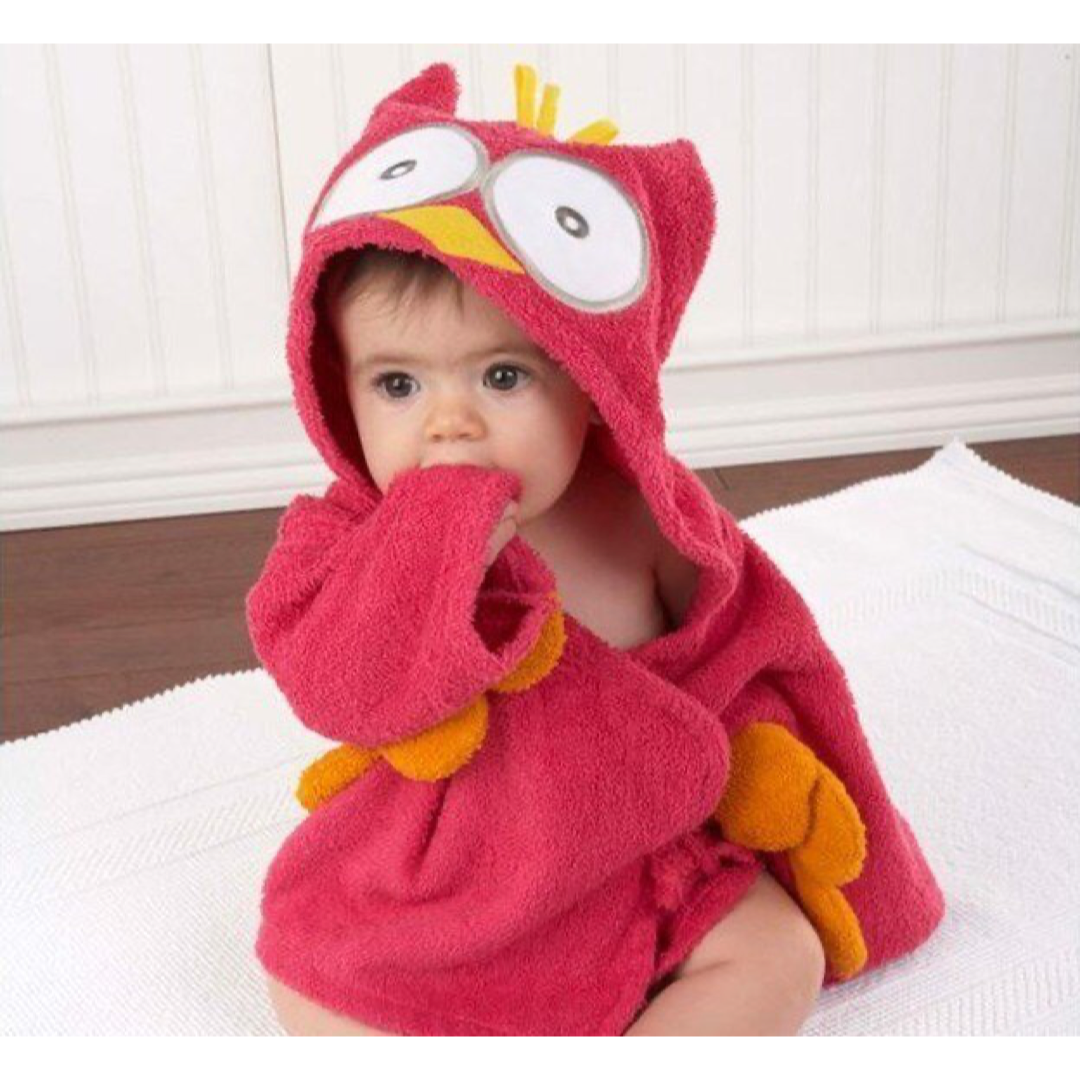 Critter Hood Baby Bathrobe for Cozy Drying