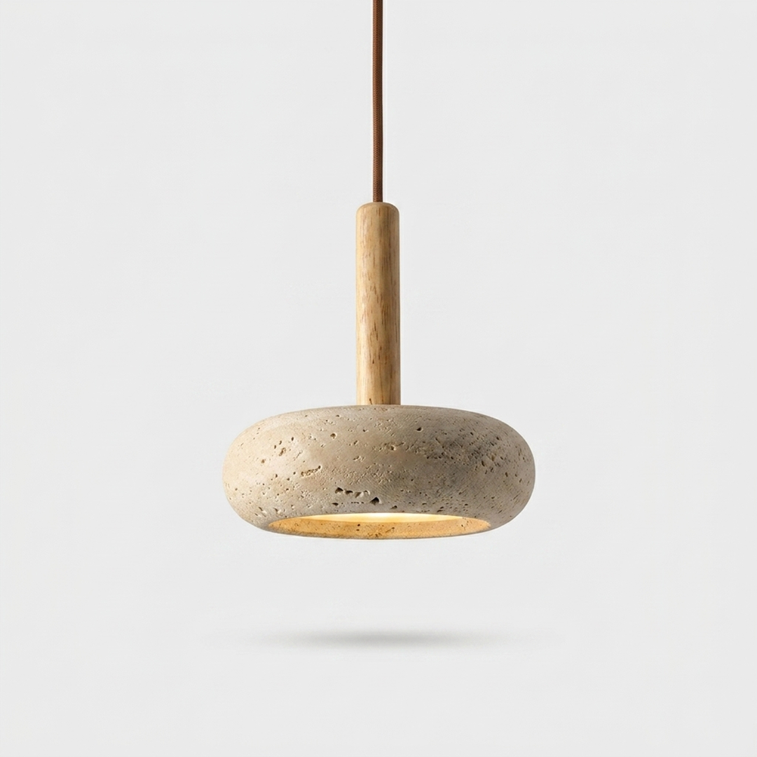 Wood And Stone Ceiling Light for Calming Ambience