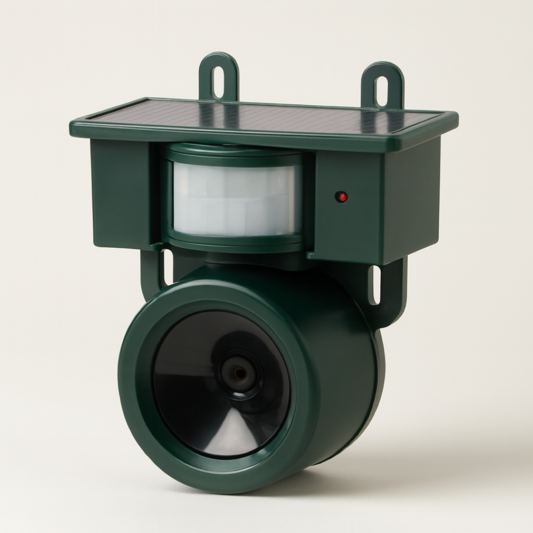 Motion-Activated Bird Deterrent for Quiet Patios