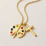 Artist’s Palette Cross Necklace for Inspired Faith