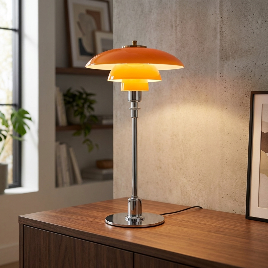 Sculptural Table Lamp for Adjustable Warmth