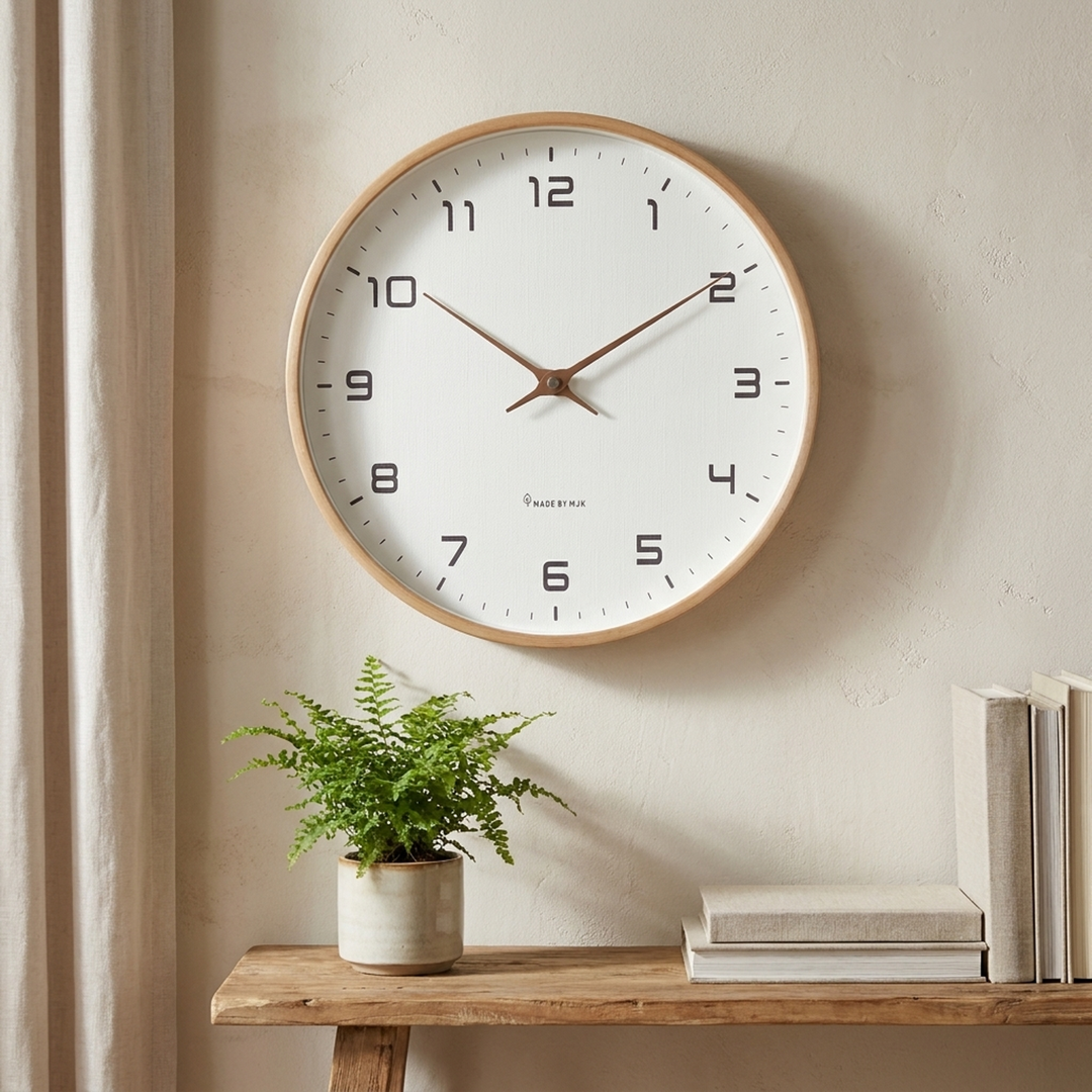 Minimalist Wood Wall Clock for Silent Timekeeping