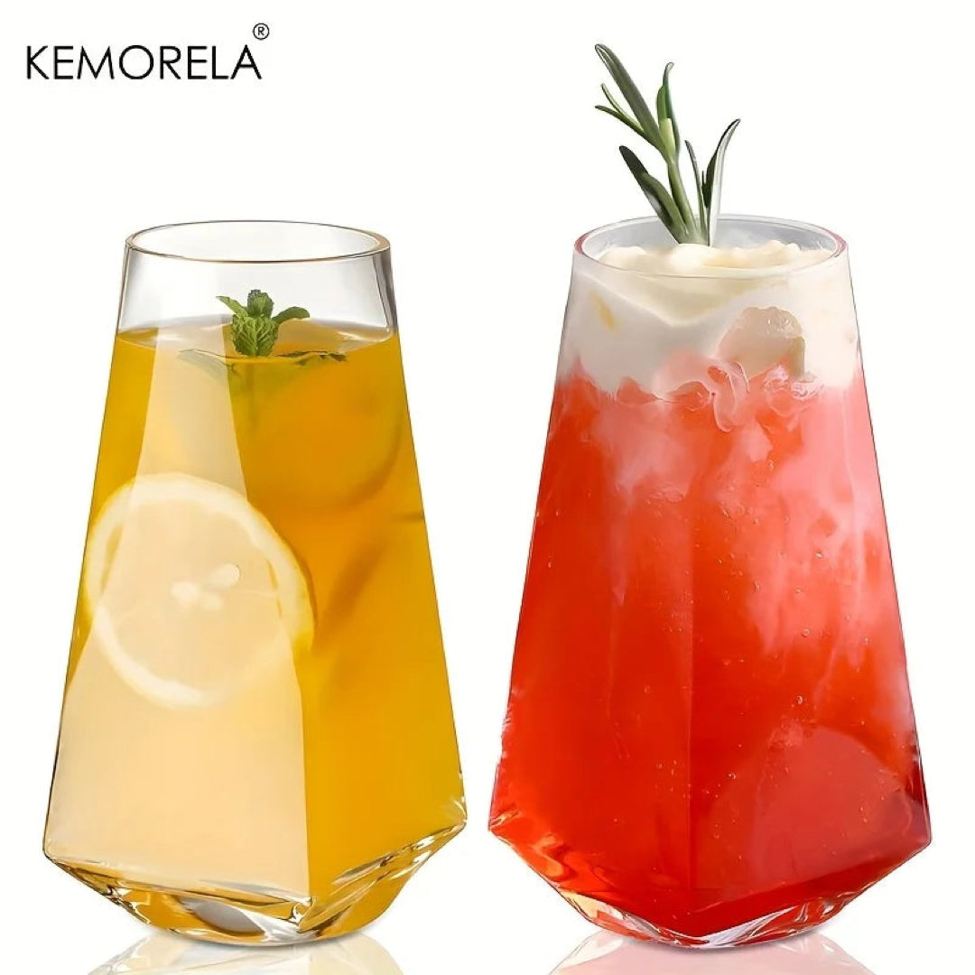 Faceted Highball Glasses for a Steady Grip