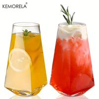 Faceted Highball Glasses for a Steady Grip