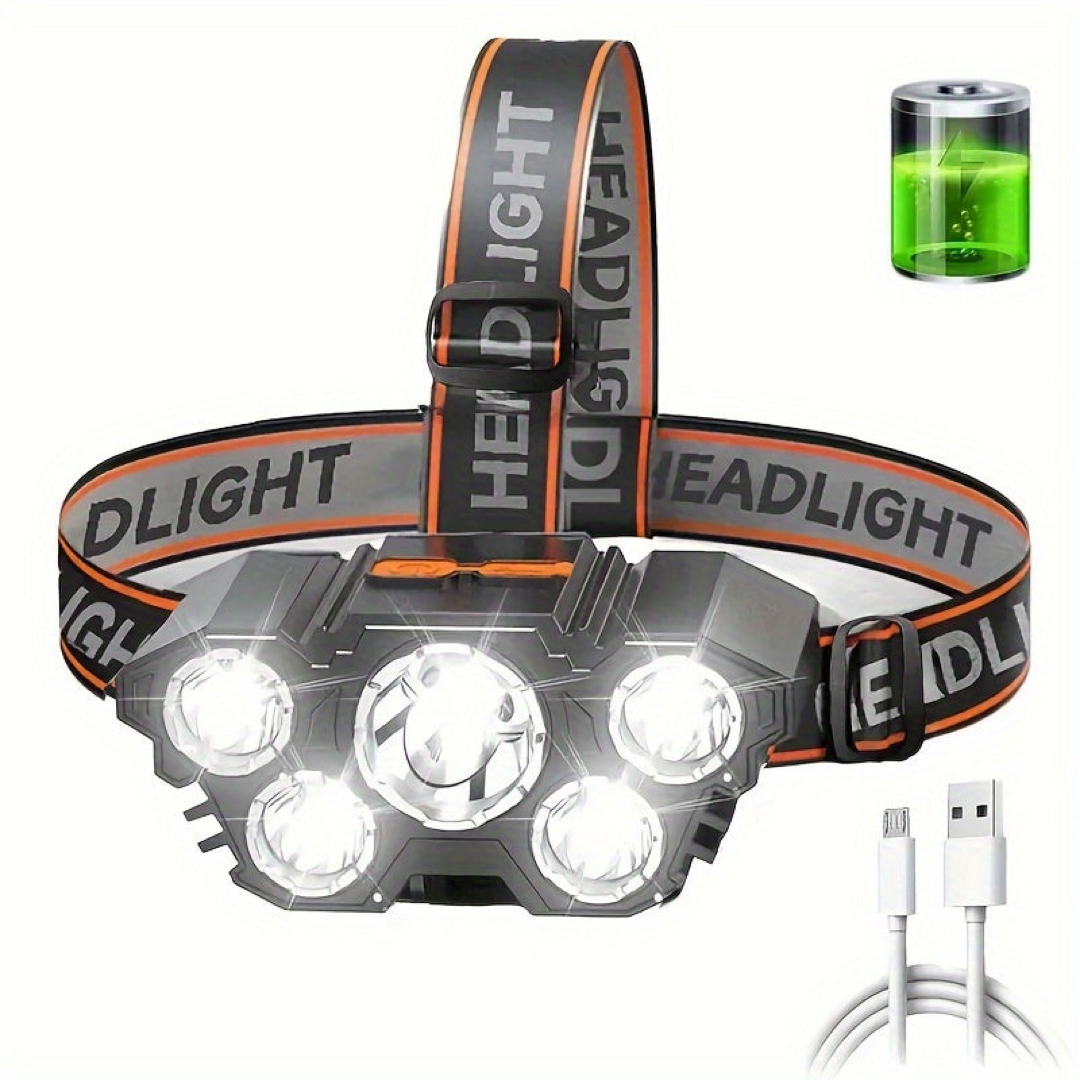 5-LED Head Torch for Hands-Free Visibility