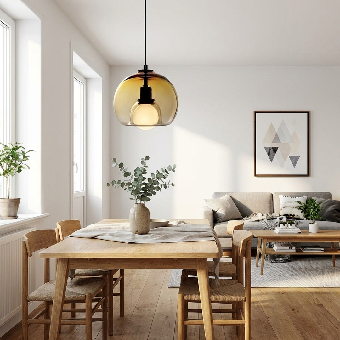 Sculptural Glass Pendant Light for a Warm Glow