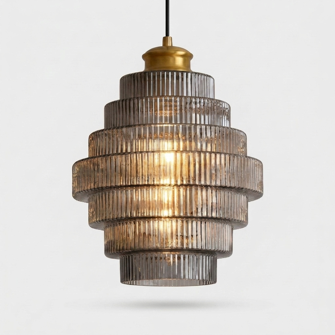 Tiered Glass Pendant Light — Warm Ambient Glow