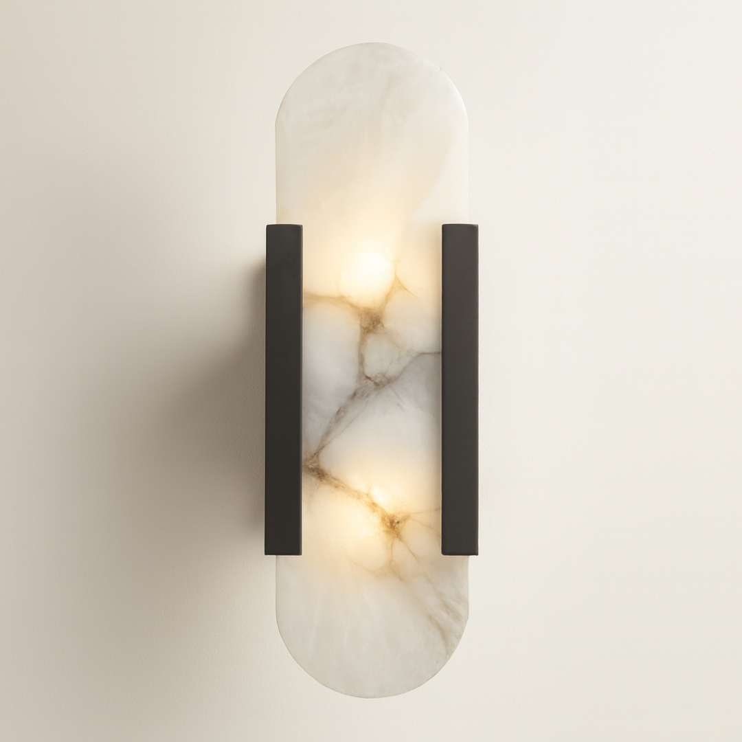 Sculpted Marble Sconce for Soft Ambient Light