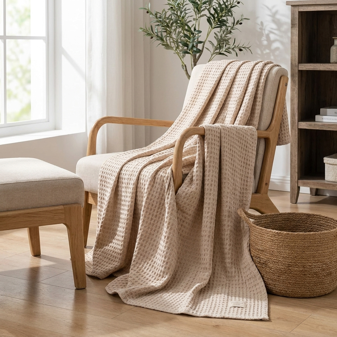 Waffle Weave Throw – Breathable Everyday Comfort