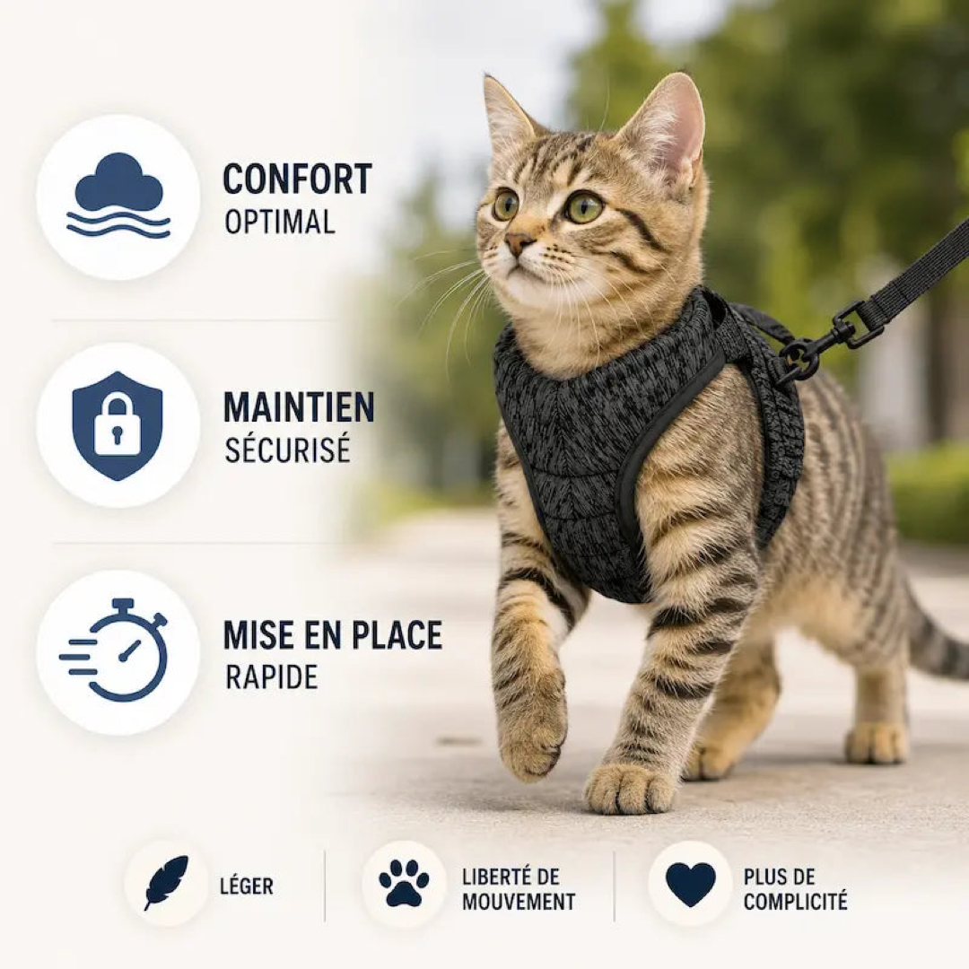 Escape-Resistant Cat Harness for Calmer Walks