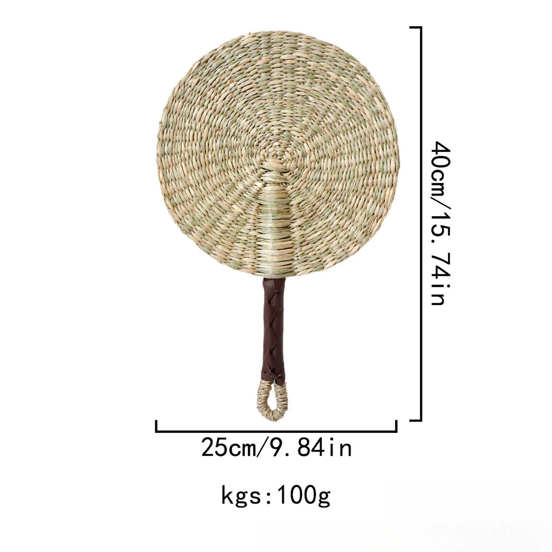 Handwoven Seagrass Fan for Warm Wall Texture