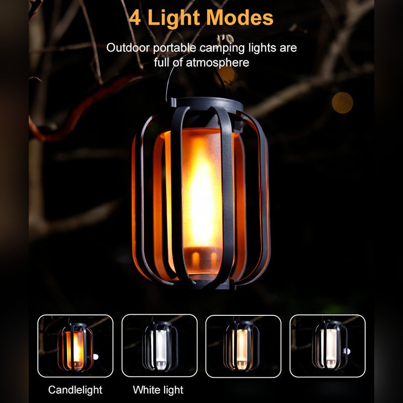 Dual-Flame Solar Lantern For Effortless Outdoor Glow