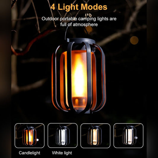 Dual-Flame Solar Lantern For Effortless Outdoor Glow