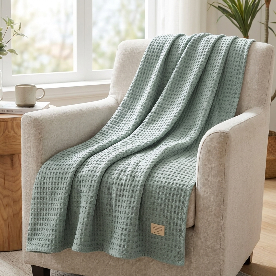 Waffle Weave Throw – Breathable Everyday Comfort