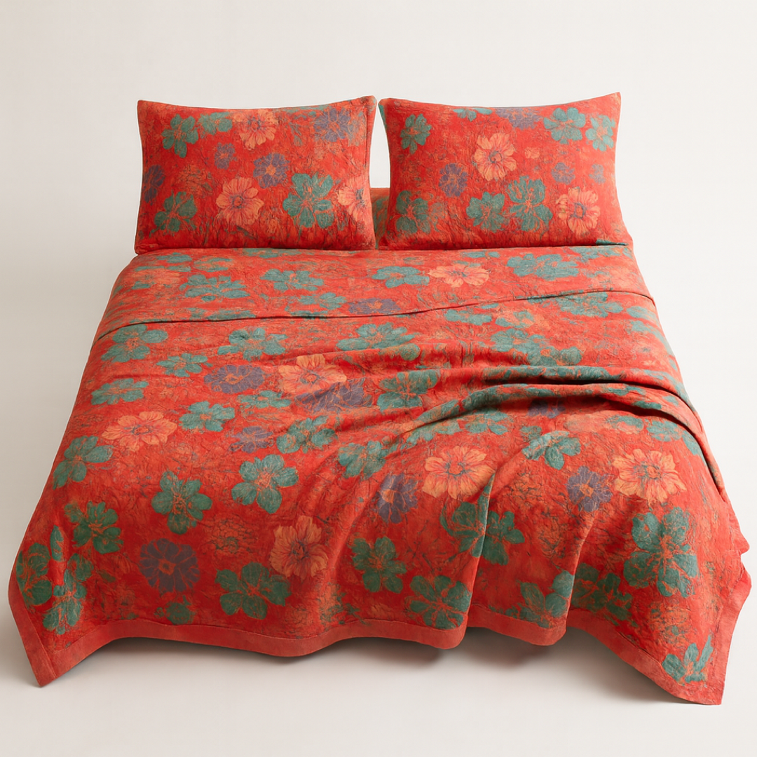 Bohemian Cotton Muslin Quilt for Year-Round Comfort