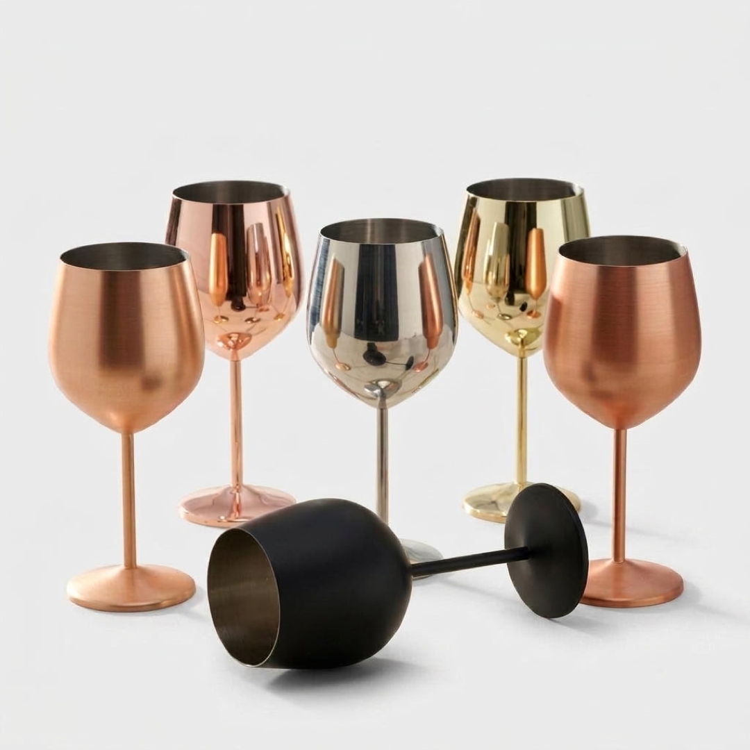 Insulated Steel Wine Goblet Keeps Drinks Chilled