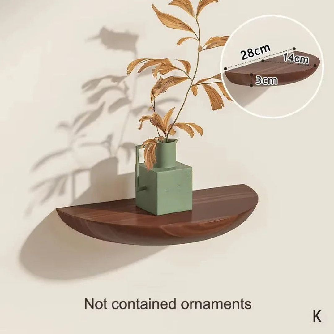 Semicircle Wood Wall Shelf for Space-Saving Display
