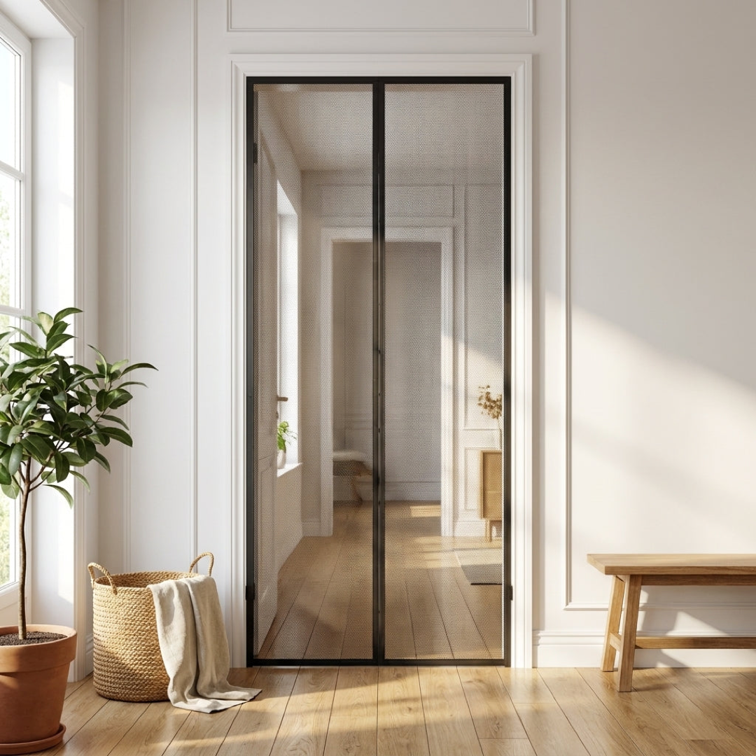 Hands-Free Magnetic Screen Door for Bug-Free Air