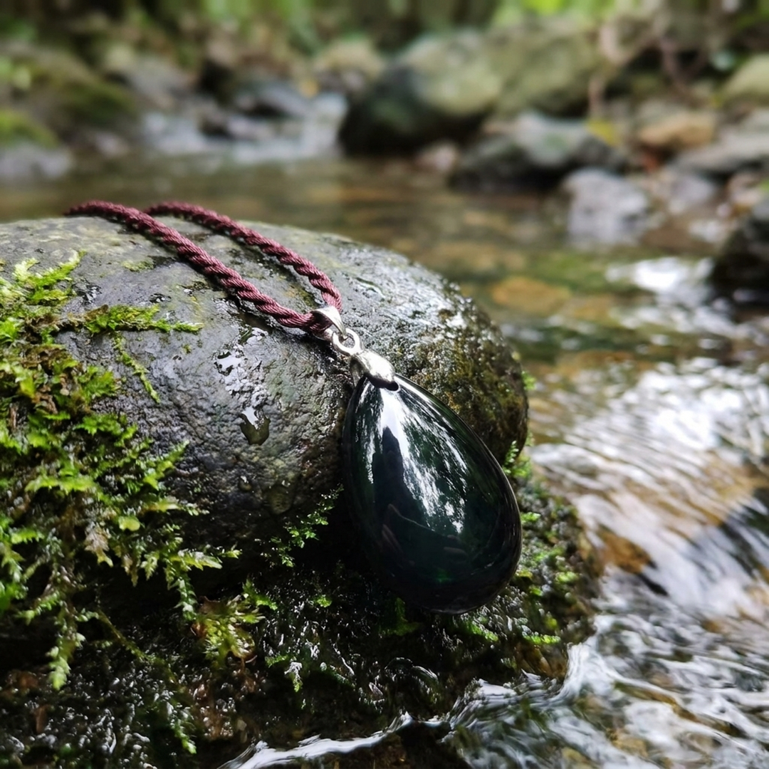 Obsidian Teardrop Necklace – Effortless Everyday Style