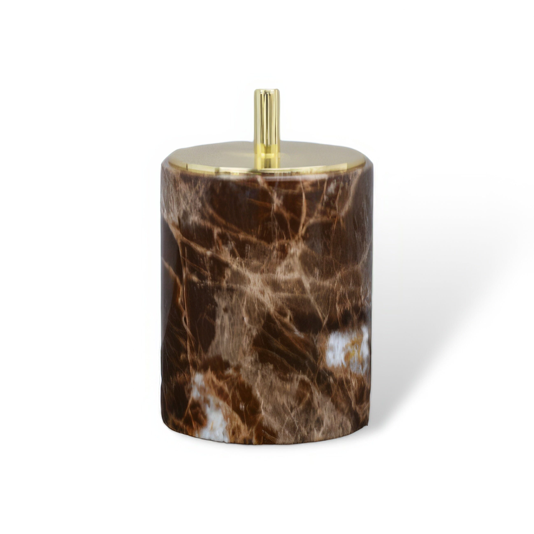 Dark Marble Vanity Set for Clutter-Free Countertops