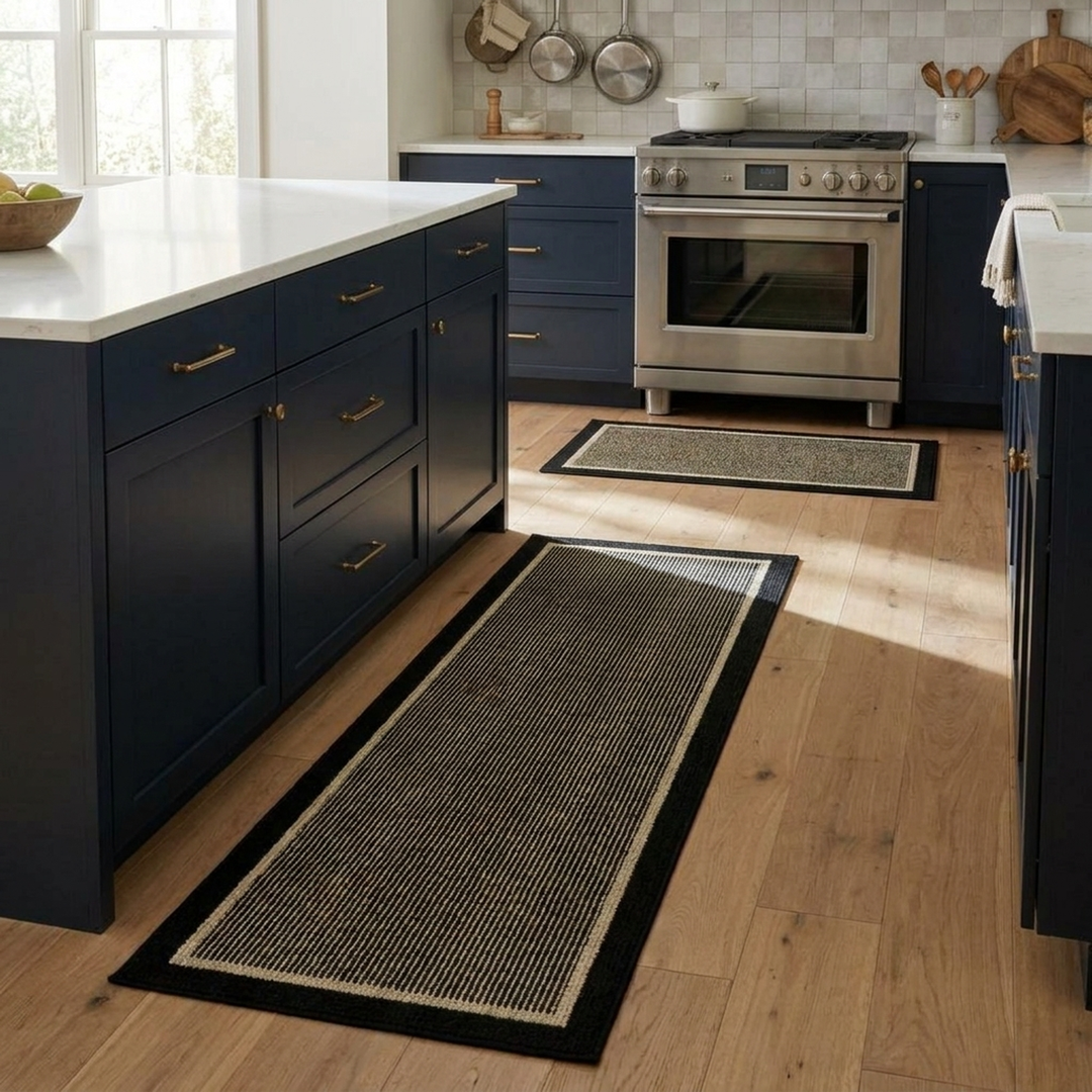 Two-Piece Kitchen Mat Set for Steady Footing