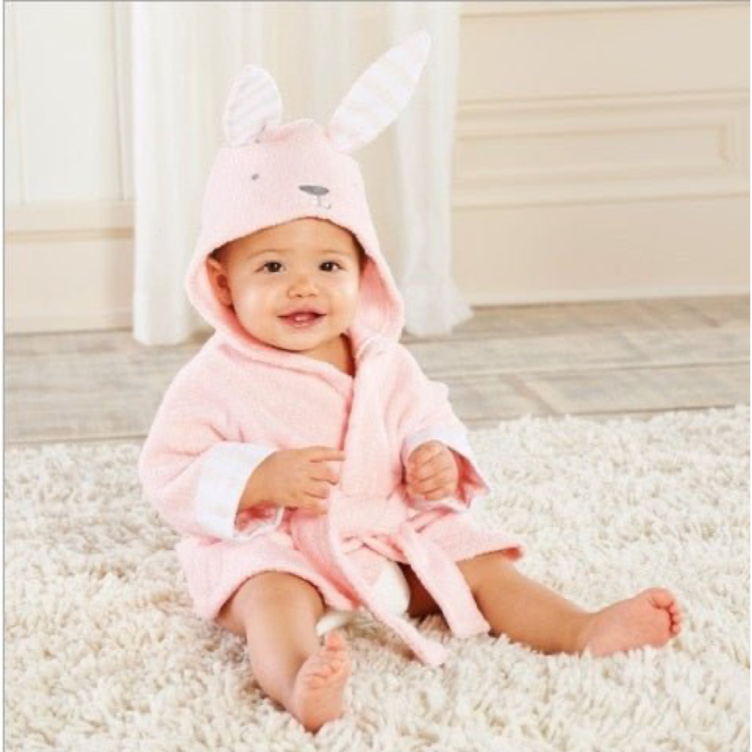 Critter Hood Baby Bathrobe for Cozy Drying