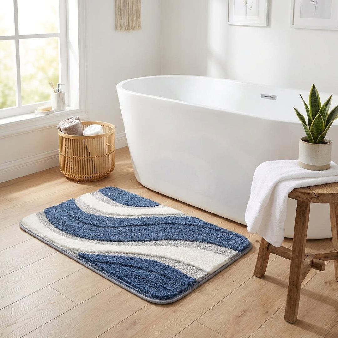 Plush Weave Bath Rug for Dry, Secure Steps