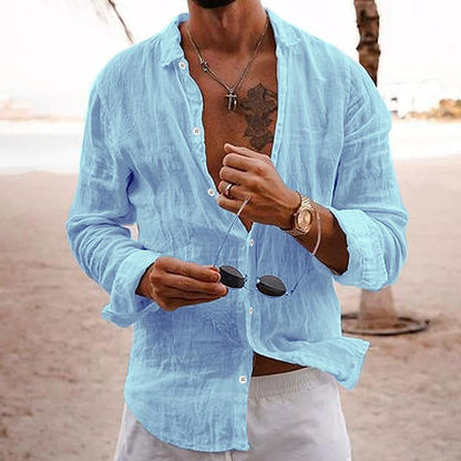 Brody | Men’s Summer Long Sleeve Shirt with Button Front