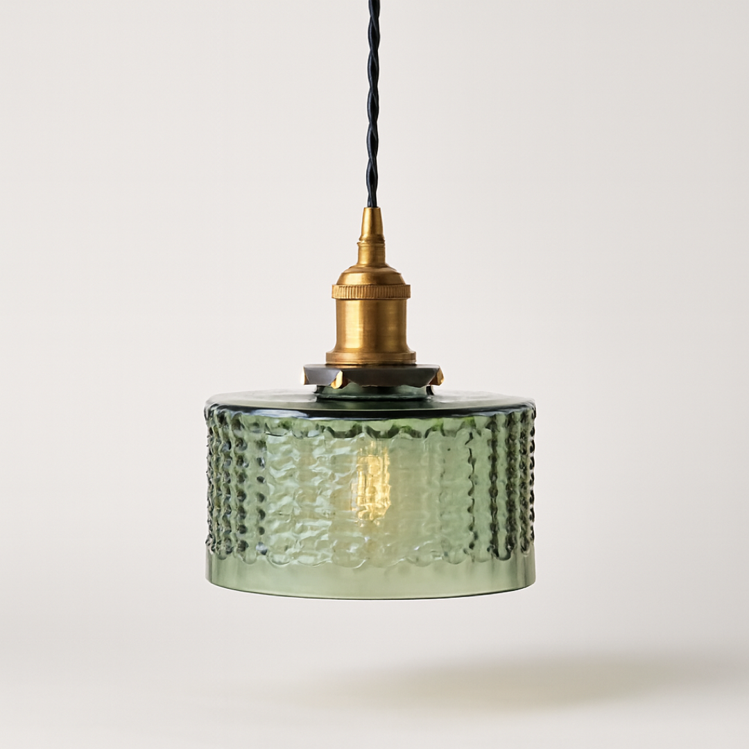 Sculpted Glass Pendant Light for Calming Glow