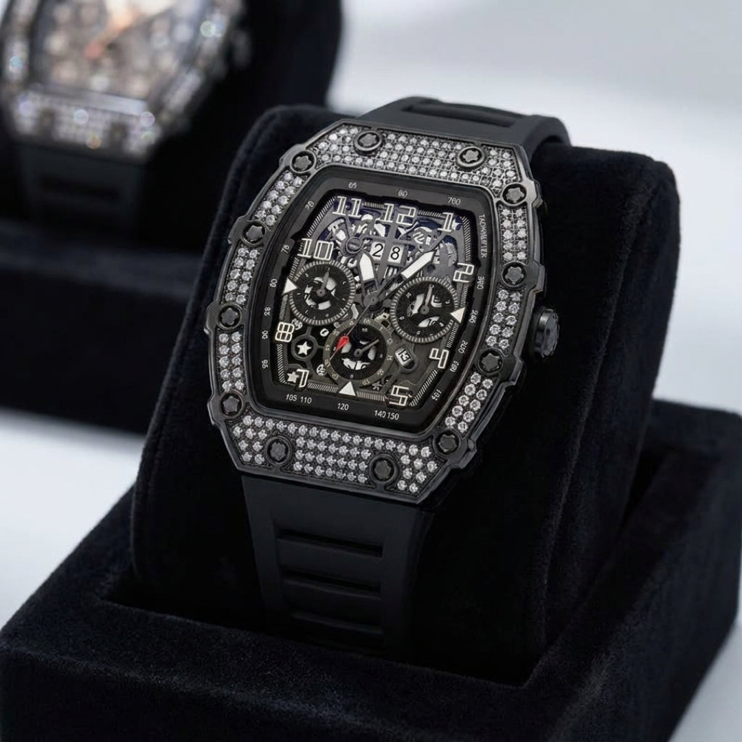 Rhinestone Tonneau Watch for Effortless Style